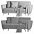 Contemporary Boconcept Osaka Sofa 3D model small image 3