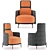 Elegant Minotti Armchairs 3D model small image 3