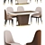 Contemporary Italian Marble Dining Set 3D model small image 3