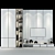 Modern TV Stand Shelving Unit 3D model small image 3