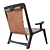 Charcoal Ash Leather Sling Chair 3D model small image 4