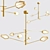 Golden Diamond W Chandelier 3D model small image 1