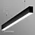 Sleek Black Linear Luminaire 3D model small image 1