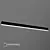 Sleek Black Linear Luminaire 3D model small image 3