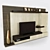 Sleek Wall-Mounted TV Stand 3D model small image 2