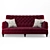 Elegant Tufted Sara Sofa - Handcrafted with Maple Frame 3D model small image 2