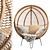 Cozy Rattan Cocoon Lounge Chair 3D model small image 4