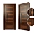 Sleek Wood Door 3D model small image 1