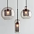 Industrial Glass Pendant Lights Set 3D model small image 1