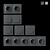 Gray Socket Set & Switches 3D model small image 1