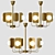 American Style Brass Chandelier 3D model small image 1