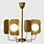 American Style Brass Chandelier 3D model small image 4