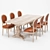 Elegant Dining Table Set 3D model small image 1