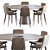 Lecco Chair & Bertoia Dining Table Set 3D model small image 2