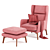 Ryder Velvet ArmChair: Adjustable Colors & Luxurious Comfort 3D model small image 4