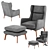 Ryder Velvet ArmChair: Adjustable Colors & Luxurious Comfort 3D model small image 6