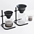 Modern Coffee Brewer Set & Glass 3D model small image 1