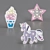 Wooden Nightlights Collection: Unicorn, Ice Cream, Star 3D model small image 1