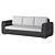 3-Seater Rattan Sofa Set 3D model small image 1