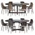 Sleek Modern Dining Set 3D model small image 1