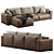 Luxury Leather Elise Stretch Sofa 3D model small image 2