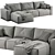 Luxury Leather Elise Stretch Sofa 3D model small image 4