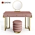 Blushing Beauty Vanity Set with Plush Ottoman 3D model small image 1