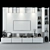 Sleek TV Stand Shelf 3D model small image 3