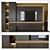 Modern TV Shelf Set with 55" TV 3D model small image 1