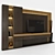 Modern TV Shelf Set with 55" TV 3D model small image 2