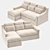 Sloped Arm Slipcovered Chaise Sectional 3D model small image 2