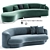 Elegant Freeform Vladimir Kagan Canape Sofa 3D model small image 1