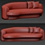 Elegant Freeform Vladimir Kagan Canape Sofa 3D model small image 3