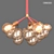 Elegant Bubble Glass Chandelier 3D model small image 1