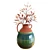 Ashland Teal Ceramic Vase: Fall Arrangement 3D model small image 3