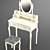 Elegant Vanity Set: Mirror & Stool 3D model small image 5
