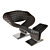 Retro Ribbon Chair: Iconic Design 3D model small image 1
