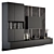 Elegant Black Marble TV Wall 3D model small image 2