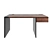 Elegant Black Wooden Writing Table 3D model small image 1