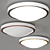 OSAKA Opal Glass Steel Ceiling Light 3D model small image 1