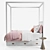 Elegant Avalon Canopy Bed: Stylish Trundle Option 3D model small image 2