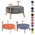 Adjustable Color Round Velvet Pouf 3D model small image 6