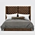 Sleek Leather Memphis Bed 3D model small image 1