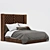 Sleek Leather Memphis Bed 3D model small image 2