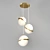 Modern Brass Pendant Light with Acrylic Shades 3D model small image 1