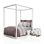 Elegant Avalon Storage Canopy Bed 3D model small image 1