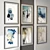 Abstract Art Frame - 6 Frames, White and Black (50x70cm) 3D model small image 2