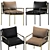 Sleek Malmo Leather Dining Chair 3D model small image 1