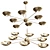 Stilnovo Style Brass Chandelier 3D model small image 1