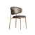 Elegant Leather Dining Chair 3D model small image 2